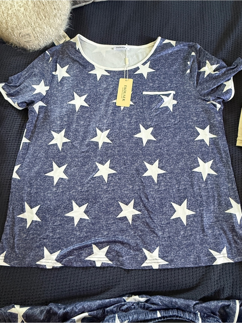 Navy/White Star PJ set - shorts and T-shirt